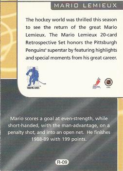 2000-01 Be a Player Signature Series - Mario Lemieux Retrospective #R-09 Mario Lemieux Back