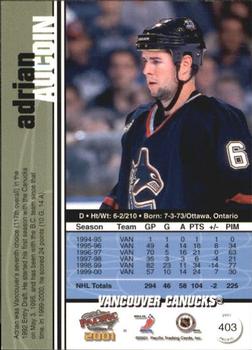 2000-01 Pacific #403 Adrian Aucoin Back