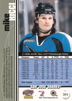 2000-01 Pacific #364 Mike Ricci Back