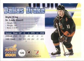 2000-01 Pacific Aurora #120 Dallas Drake Back