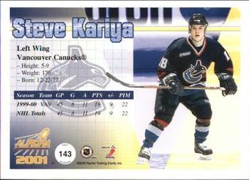 2000-01 Pacific Aurora #143 Steve Kariya Back