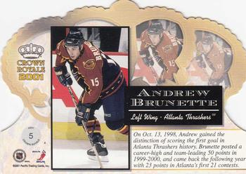 2000-01 Pacific Crown Royale #5 Andrew Brunette Back