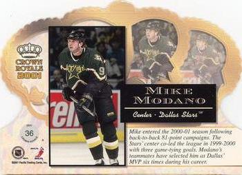 2000-01 Pacific Crown Royale #36 Mike Modano Back