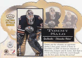 2000-01 Pacific Crown Royale #42 Tommy Salo Back