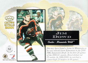 2000-01 Pacific Crown Royale #52 Jim Dowd Back