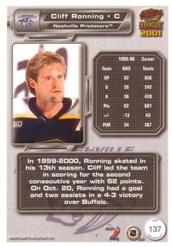 2000-01 Pacific Paramount #137 Cliff Ronning Back