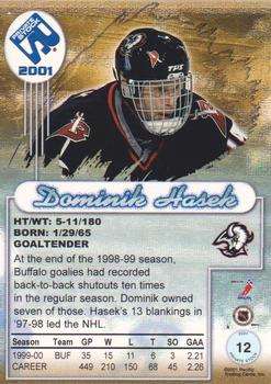 2000-01 Pacific Private Stock #12 Dominik Hasek Back