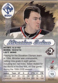 2000-01 Pacific Private Stock #13 Miroslav Satan Back