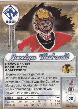 2000-01 Pacific Private Stock #20 Jocelyn Thibault Back
