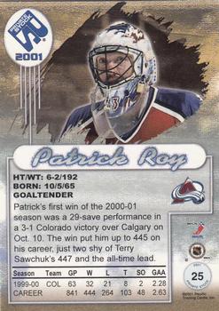 2000-01 Pacific Private Stock #25 Patrick Roy Back