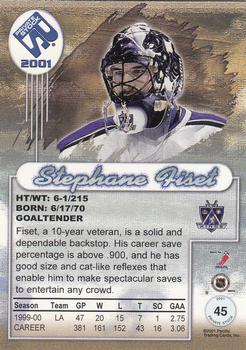 2000-01 Pacific Private Stock #45 Stephane Fiset Back