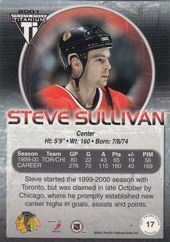 2000-01 Pacific Private Stock Titanium #17 Steve Sullivan Back