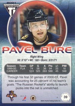 2000-01 Pacific Private Stock Titanium #39 Pavel Bure Back