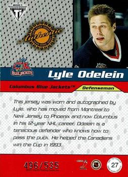 2000-01 Pacific Private Stock Titanium Draft Day #27 Lyle Odelein Back