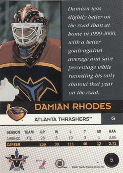2000-01 Pacific Vanguard #5 Damian Rhodes Back