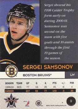 2000-01 Pacific Vanguard #9 Sergei Samsonov Back