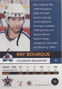 2000-01 Pacific Vanguard #25 Ray Bourque Back