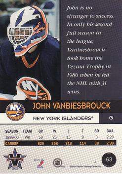 2000-01 Pacific Vanguard #63 John Vanbiesbrouck Back