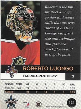 2000-01 Pacific Vanguard #121 Roberto Luongo Back