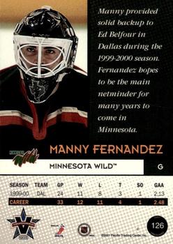 2000-01 Pacific Vanguard #126 Manny Fernandez Back