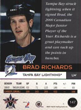 2000-01 Pacific Vanguard #147 Brad Richards Back