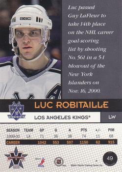 2000-01 Pacific Vanguard #49 Luc Robitaille Back