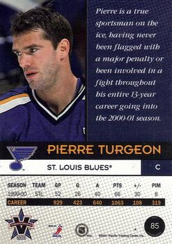 2000-01 Pacific Vanguard #85 Pierre Turgeon Back