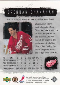 2000-01 SP Authentic #32 Brendan Shanahan Back