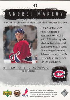 2000-01 SP Authentic #47 Andrei Markov Back