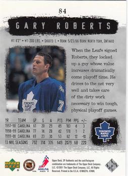 2000-01 SP Authentic #84 Gary Roberts Back