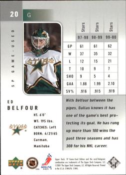 2000-01 SP Game Used #20 Ed Belfour Back