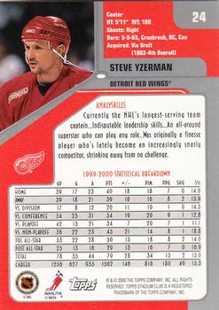 2000-01 Stadium Club #24 Steve Yzerman Back