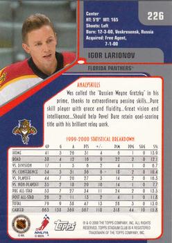 2000-01 Stadium Club #226 Igor Larionov Back