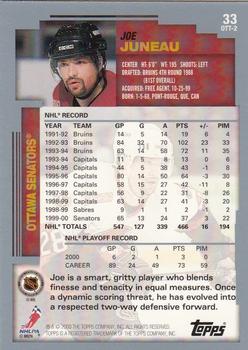 2000-01 Topps #33 Joe Juneau Back