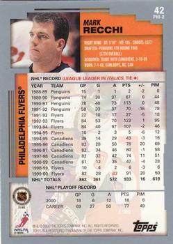 2000-01 Topps #42 Mark Recchi Back