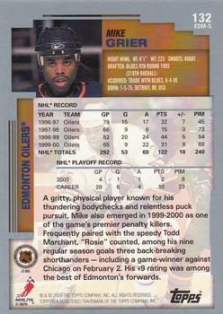 2000-01 Topps #132 Mike Grier Back