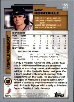 2000-01 Topps #155 Randy Robitaille Back