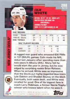 2000-01 Topps #288 Colin White Back