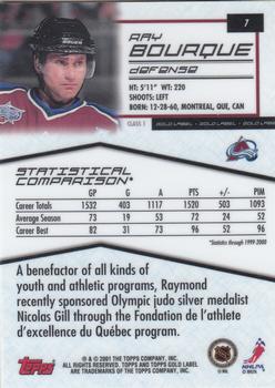 2000-01 Topps Gold Label #1 Ray Bourque Back