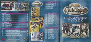 2000-01 Topps Gold Label #NNO Checklist Front