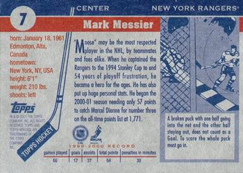 2000-01 Topps Heritage #7 Mark Messier Back
