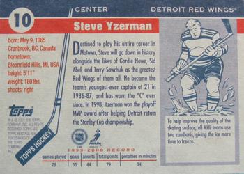 2000-01 Topps Heritage #10 Steve Yzerman Back