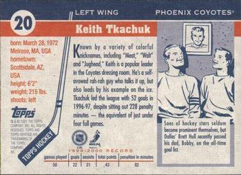 2000-01 Topps Heritage #20 Keith Tkachuk Back