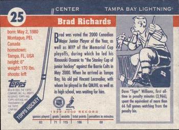 2000-01 Topps Heritage #25 Brad Richards Back