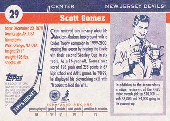 2000-01 Topps Heritage #29 Scott Gomez Back