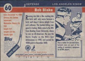 2000-01 Topps Heritage #60 Rob Blake Back