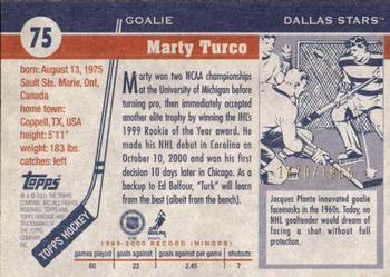 2000-01 Topps Heritage #75 Marty Turco Back