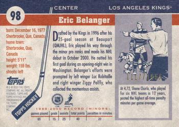 2000-01 Topps Heritage #98 Eric Belanger Back