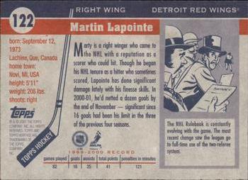 2000-01 Topps Heritage #122 Martin Lapointe Back