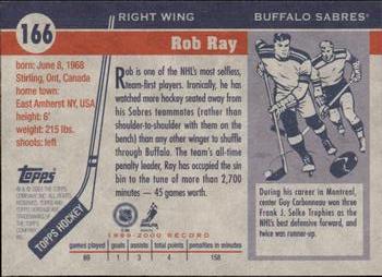 2000-01 Topps Heritage #166 Rob Ray Back